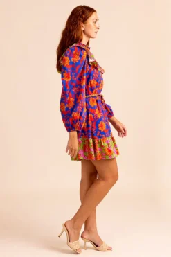 Alden Adair Sutton Dress In Cobalt Tea Garden