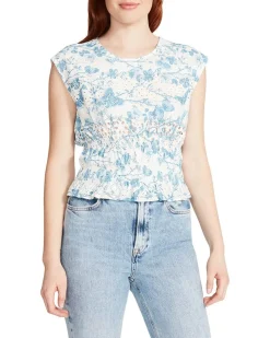 BB Dakota Gabriela Blue Floral Top
