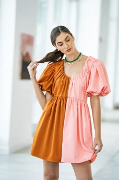 Crosby By Mollie Burch Raines Dress Salmon/Clay
