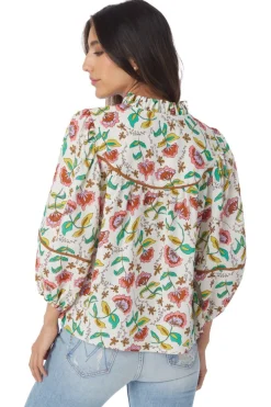Crosby By Mollie Burch Rosie Top Woodcut Floral