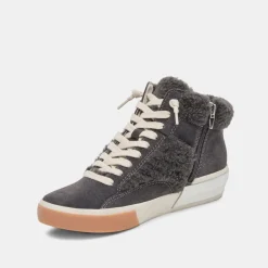 Dolce Vita Zilvia Plush Sneakers Anthracite Suede
