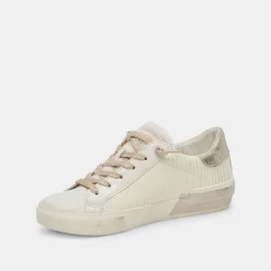 Dolce Vita Zina Plush White Sliced Leather