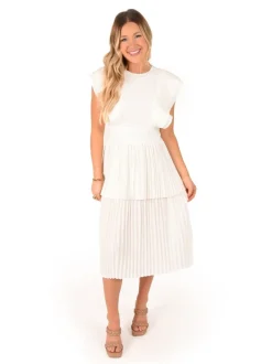 Emily McCarthy Chloe Dress White Linen