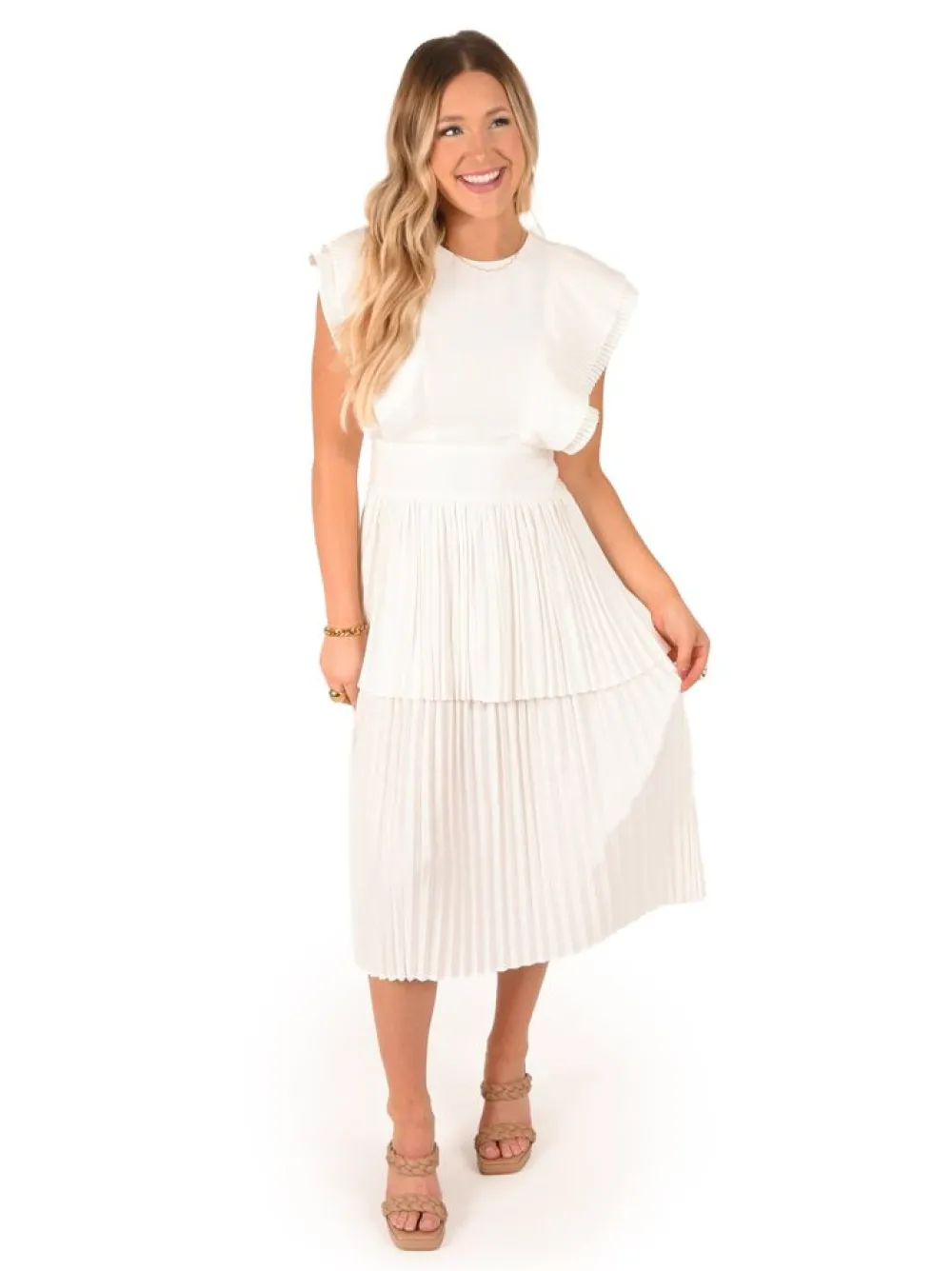 Emily McCarthy Chloe Dress White Linen