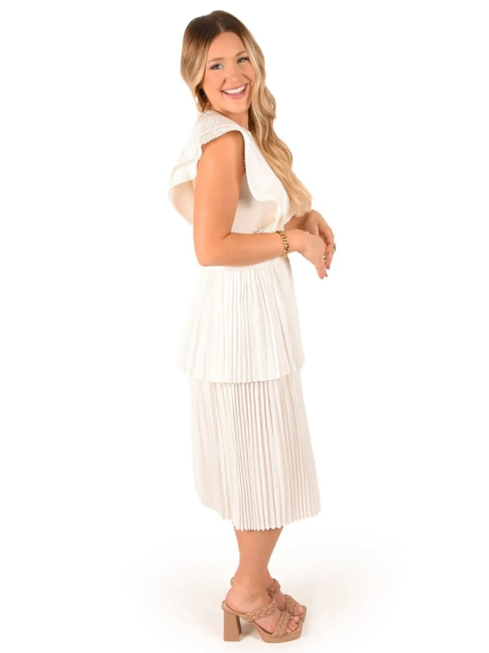 Emily McCarthy Chloe Dress White Linen