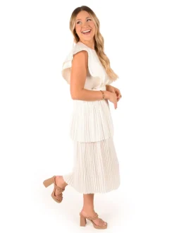 Emily McCarthy Chloe Dress White Linen