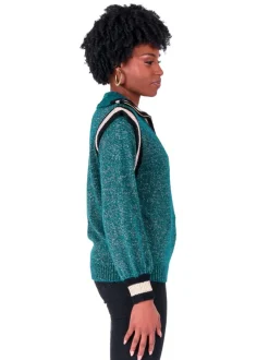 Emily McCarthy Poppy Pullover Sweater - Metallic Green