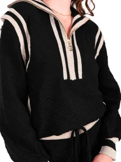 Emily McCarthy Poppy Pullover Sweater Black Monogram