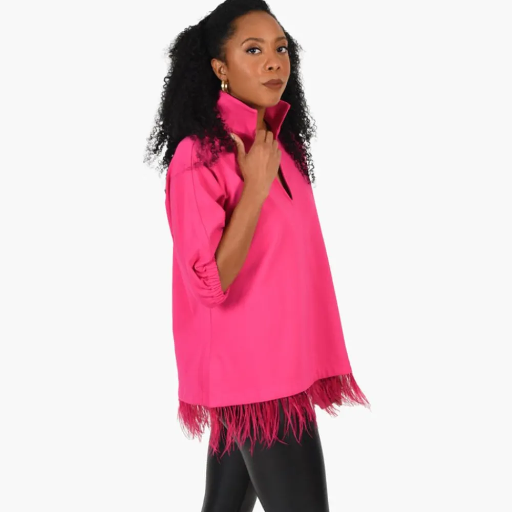 Emily McCarthy Poppy Top Fuchsia Feather