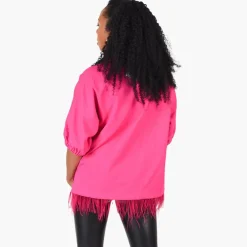 Emily McCarthy Poppy Top Fuchsia Feather