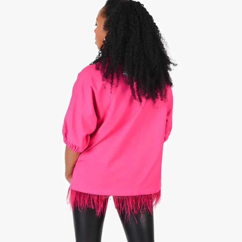 Emily McCarthy Poppy Top Fuchsia Feather