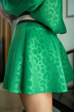 Emily McCarthy Sydney Skirt Evergreen Cheetah