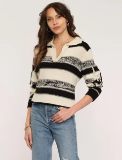 Heartloom Joy Sweater In Ivory Stripe