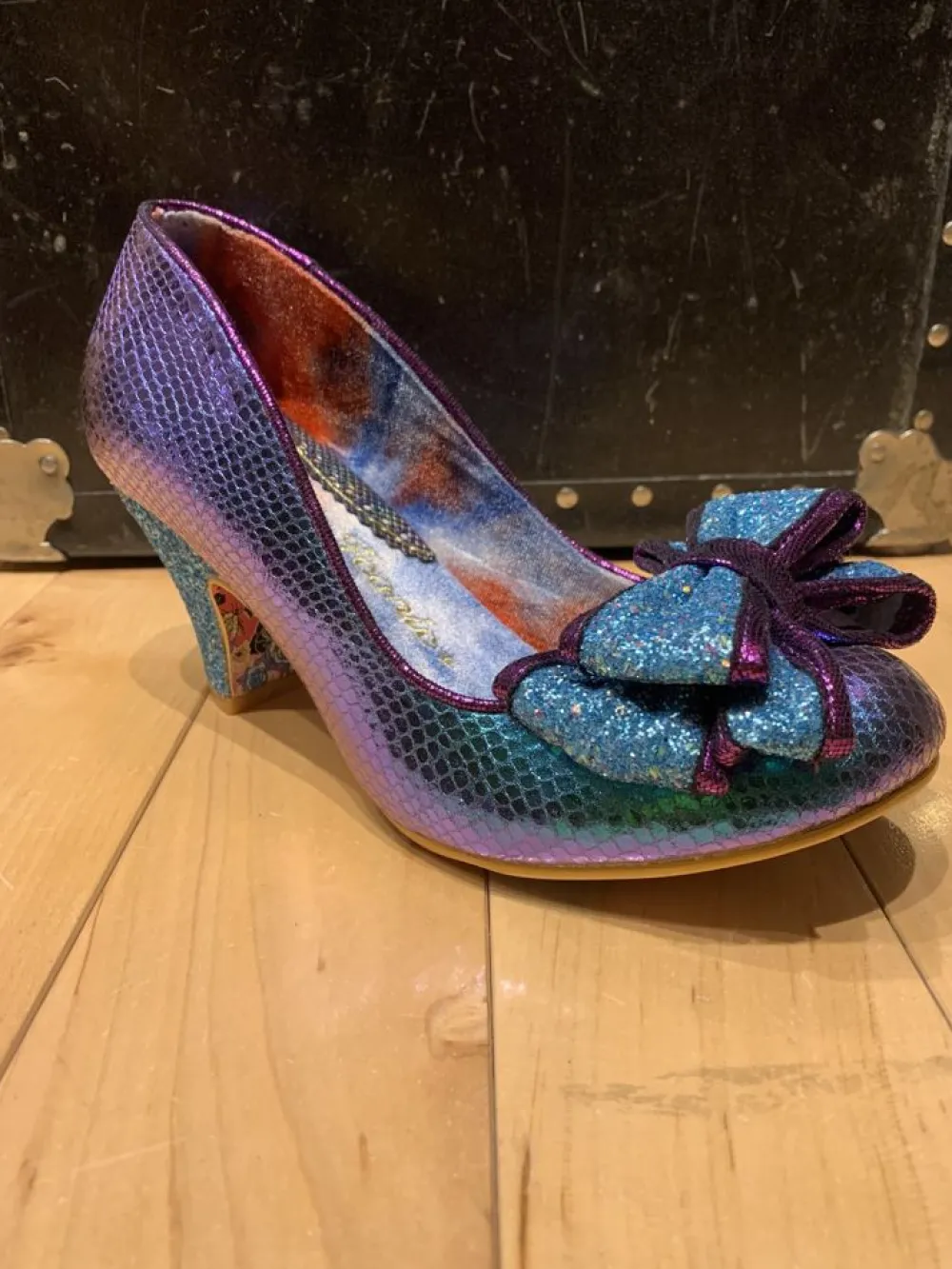 Irregular Choice Ban Joe Green Purple Metallic