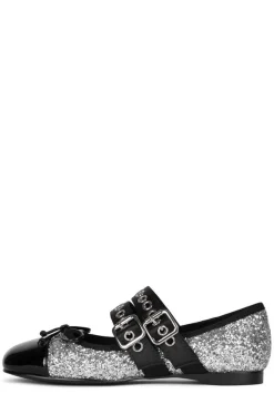 Jeffrey Campbell Balletic Silver Glitter Black