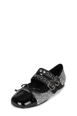 Jeffrey Campbell Balletic Silver Glitter Black
