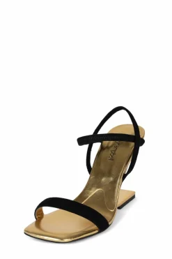 Jeffrey Campbell Geometric Black Suede Gold