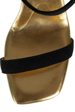 Jeffrey Campbell Geometric Black Suede Gold