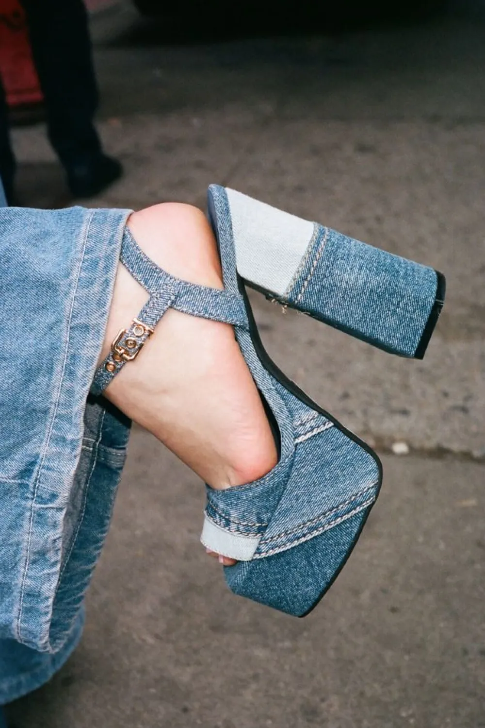 Jeffrey Campbell Girlfriend Blue Denim Platform