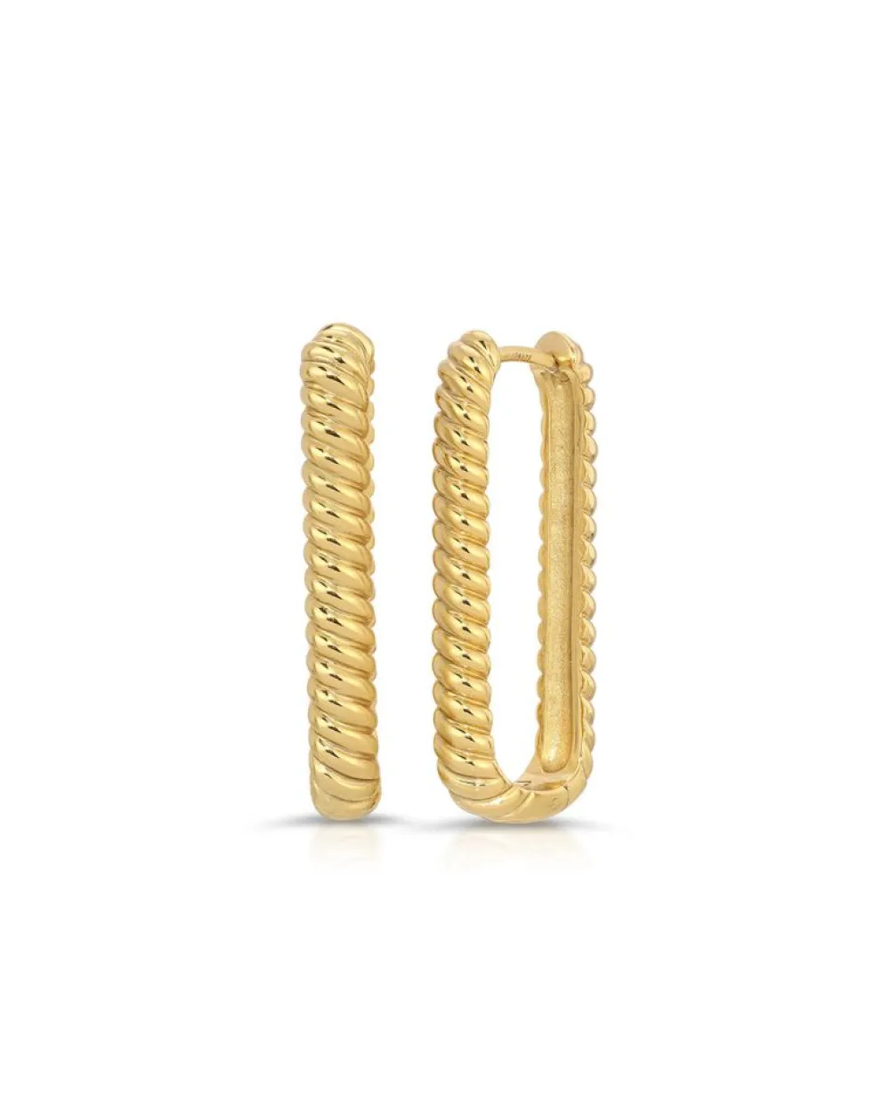 Jurate LA Effie Square Texture Hoop Earrings