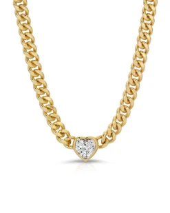 Jurate LA Sugar Heart Chain Link Necklace