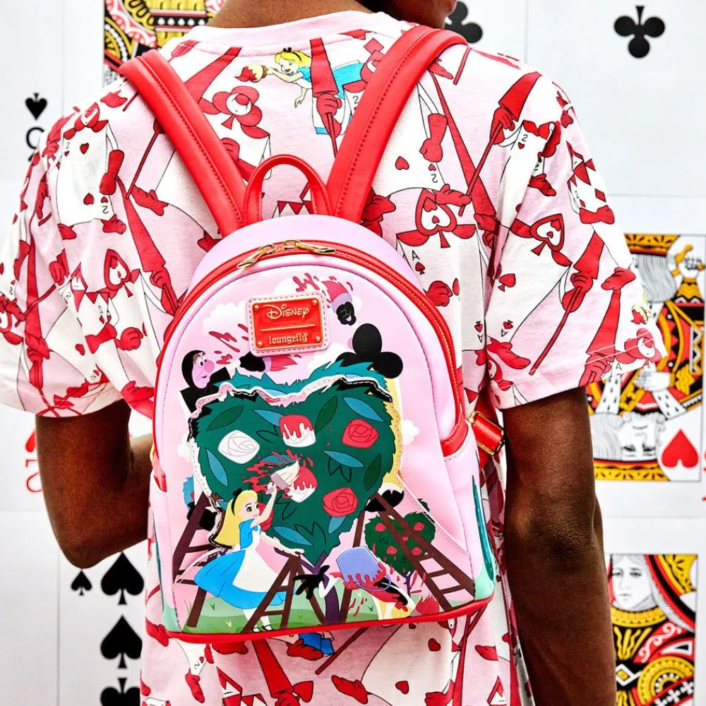 Loungefly Alice In Wonderland Painting The Roses Red Mini Backpack
