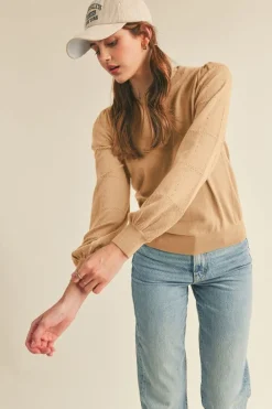 &Merci &Merci Pointelle Puff Sleeve Sweater