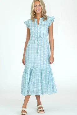 Olivia James the Label Delia Dress Country Plaid Blue