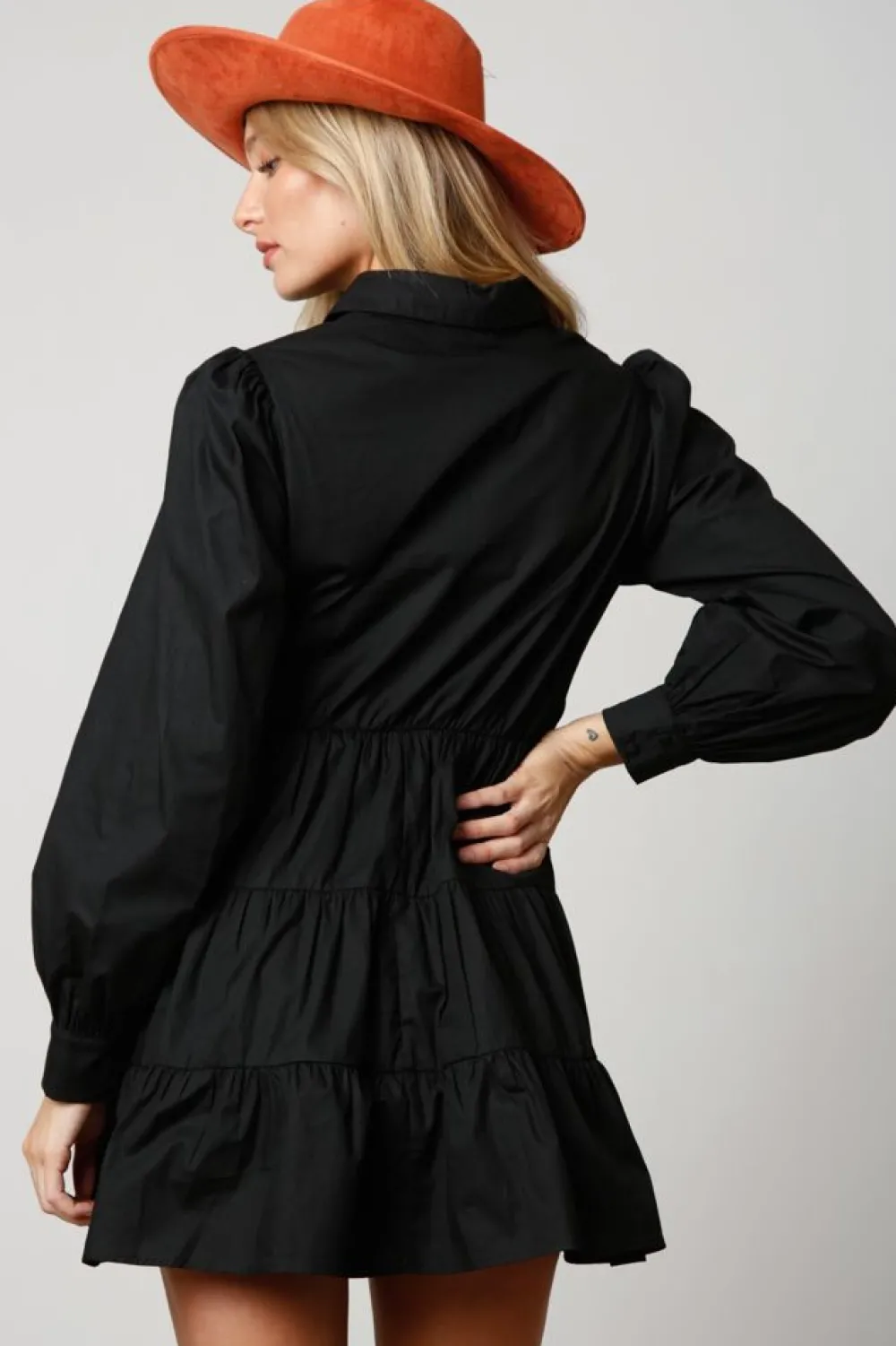 Peach Love California Star Sequin Patch Shirt Dress