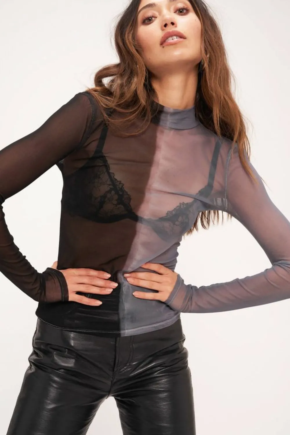 Project Social T Insider Tie Dye Mesh Mockneck - Stormy Horizon Dye