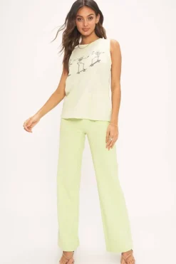 Project Social T Skeleton Skate Tank Lime Cream