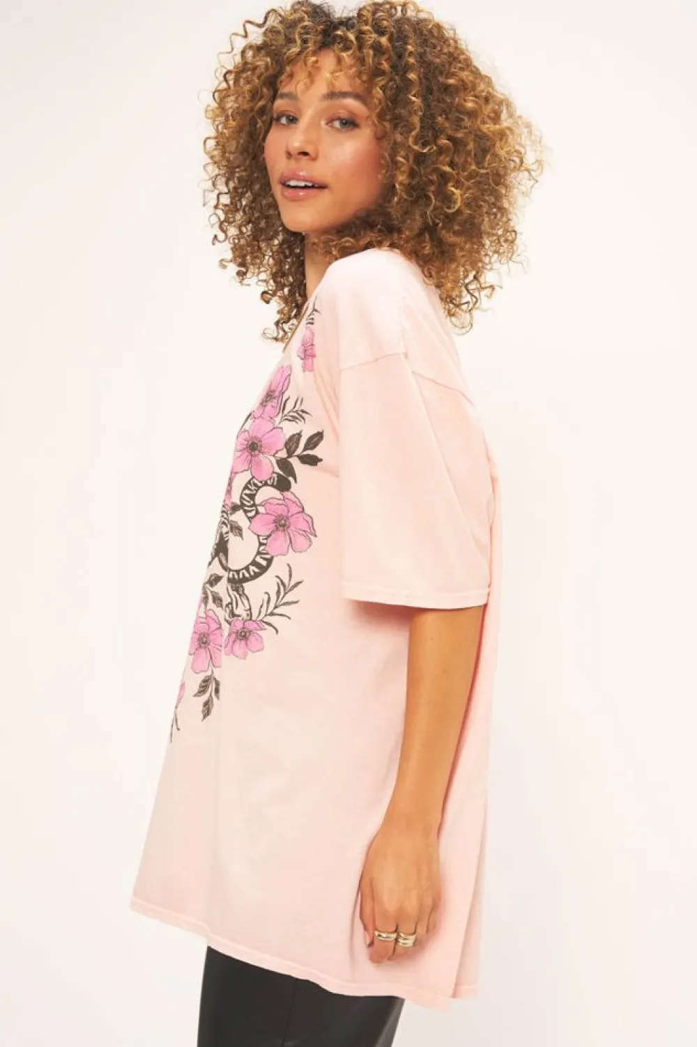 Project Social T Tiger Fleur Oversized Tee