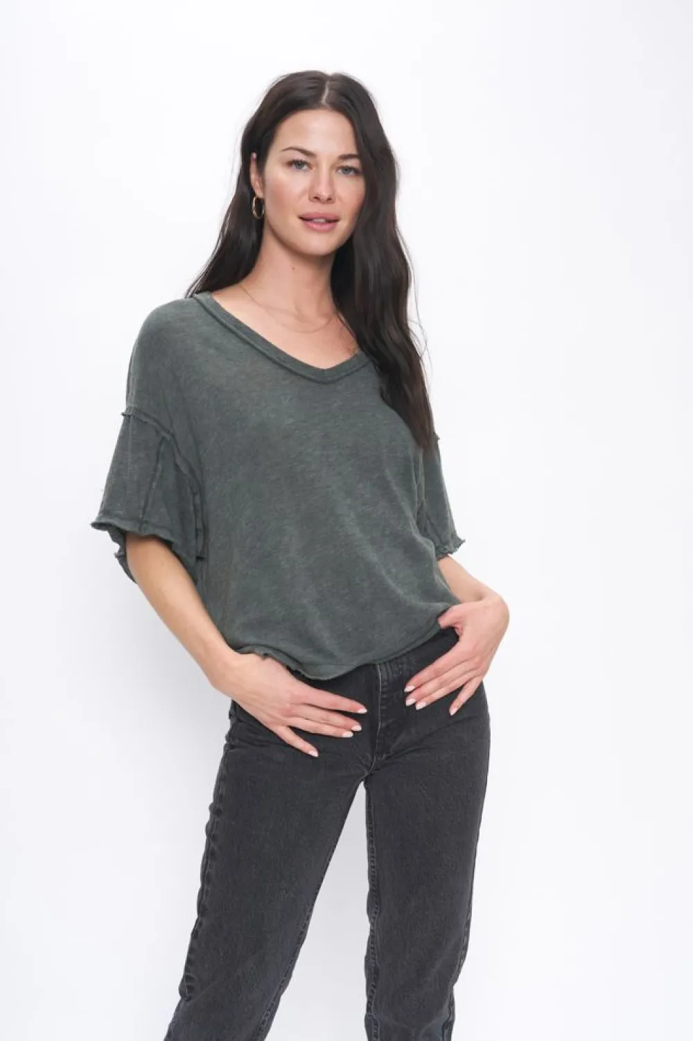 Project Social T Vista Textured V Neck Tee