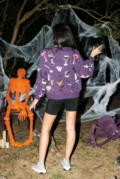 Queen of Sparkles Dark Purple Spooky Spirits Sweatshirt