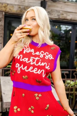Queen of Sparkles Espresso Martini Queen Sweater Vest