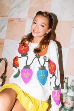 Queen of Sparkles White Christmas Lights Sweatshirt