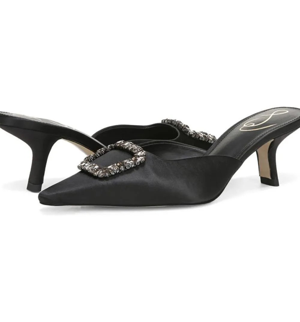 Sam Edelman Brit Jewel Black Satin
