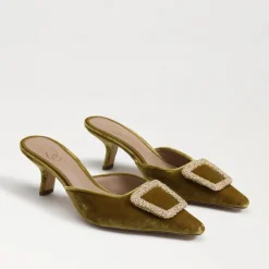 Sam Edelman Brit Kitten Heel Mule Chartreuse