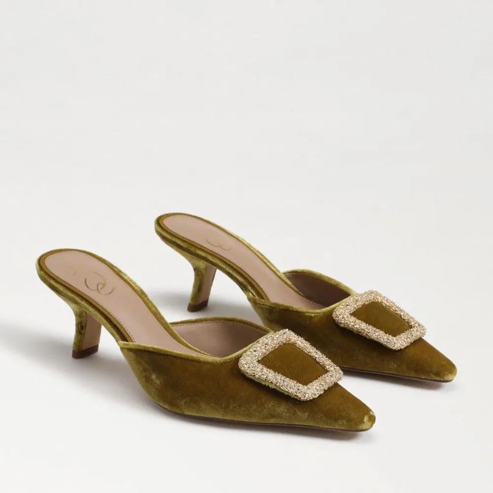 Sam Edelman Brit Kitten Heel Mule Chartreuse