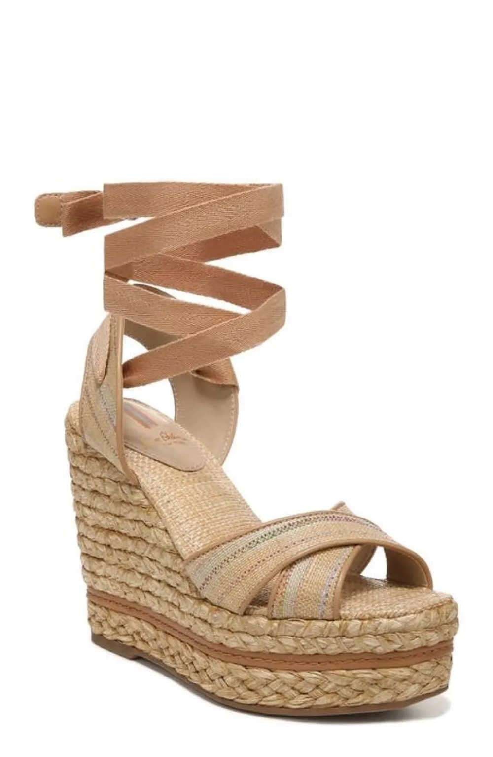 Sam Edelman Vaughn Ankle Wrap Espadrille Platform Wedge Sandal