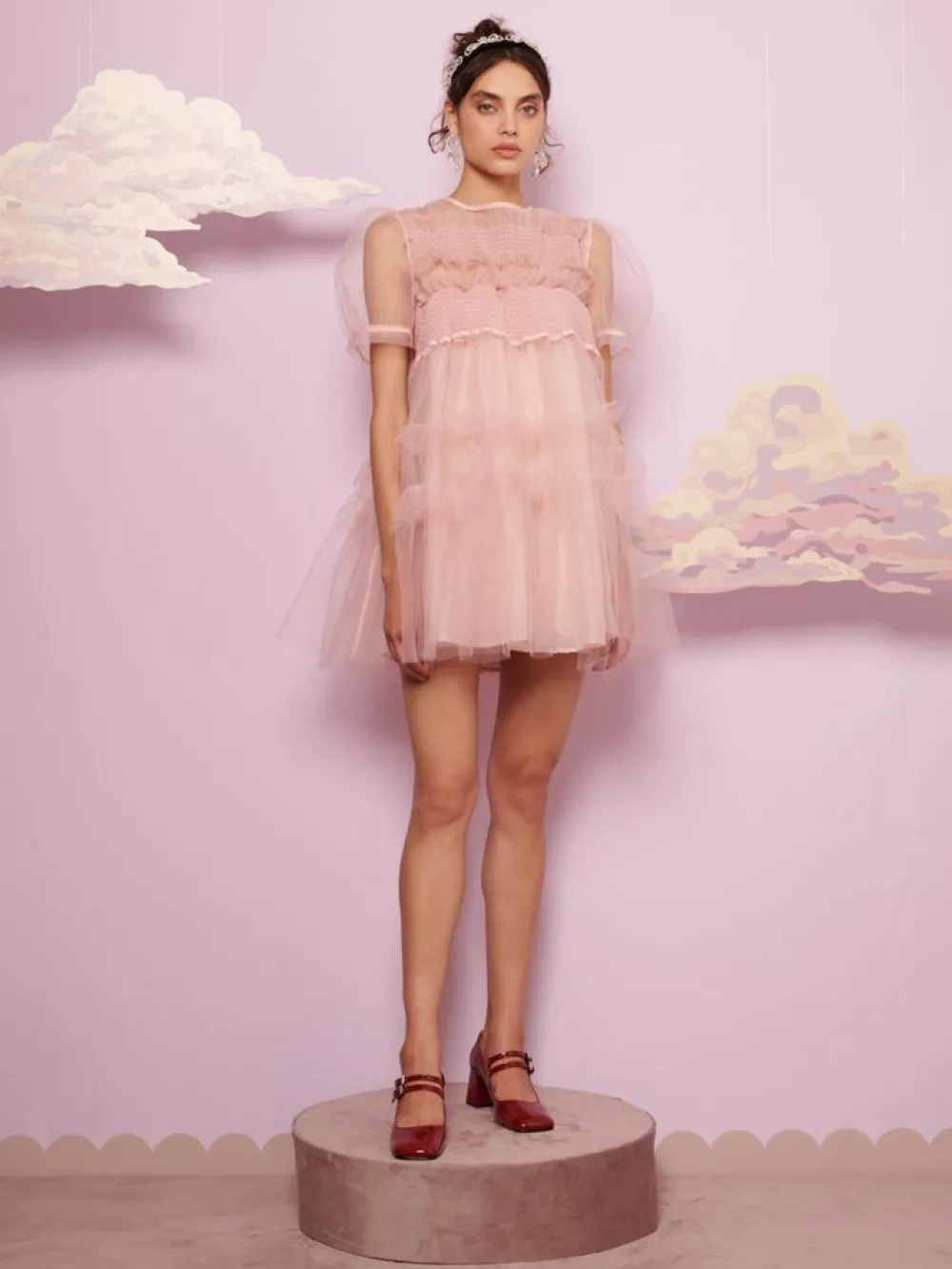 Sister Jane Pointe Tulle Shirring Dress