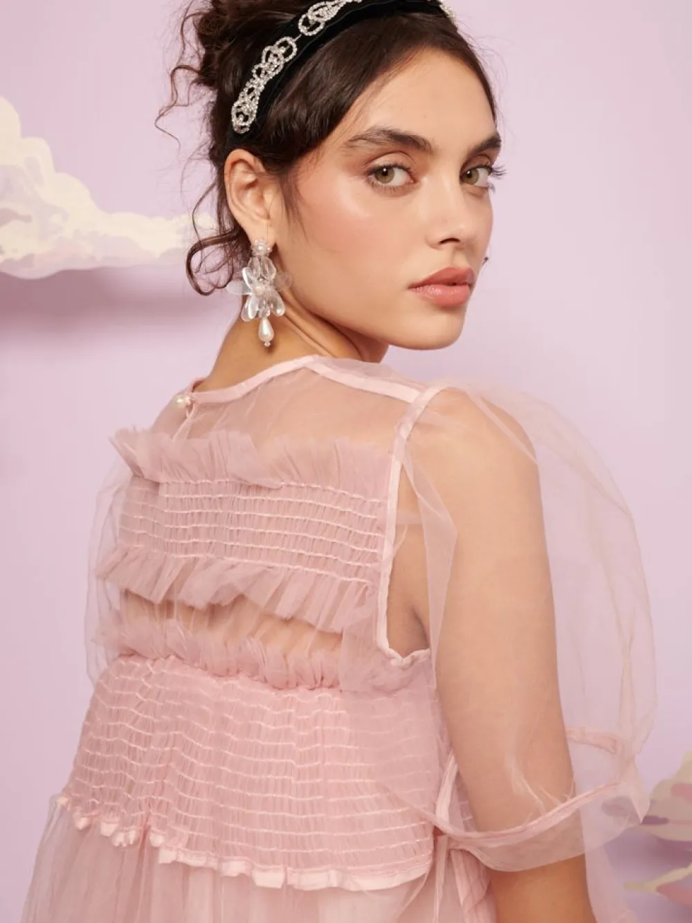 Sister Jane Pointe Tulle Shirring Dress