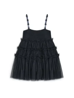 Sister Jane Sofie Spot Tulle Mini Dress - Black