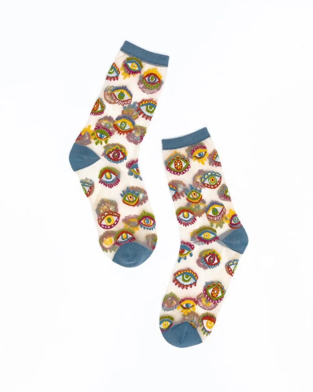 Sock Candy Evil Eye Sheer Crew Sock