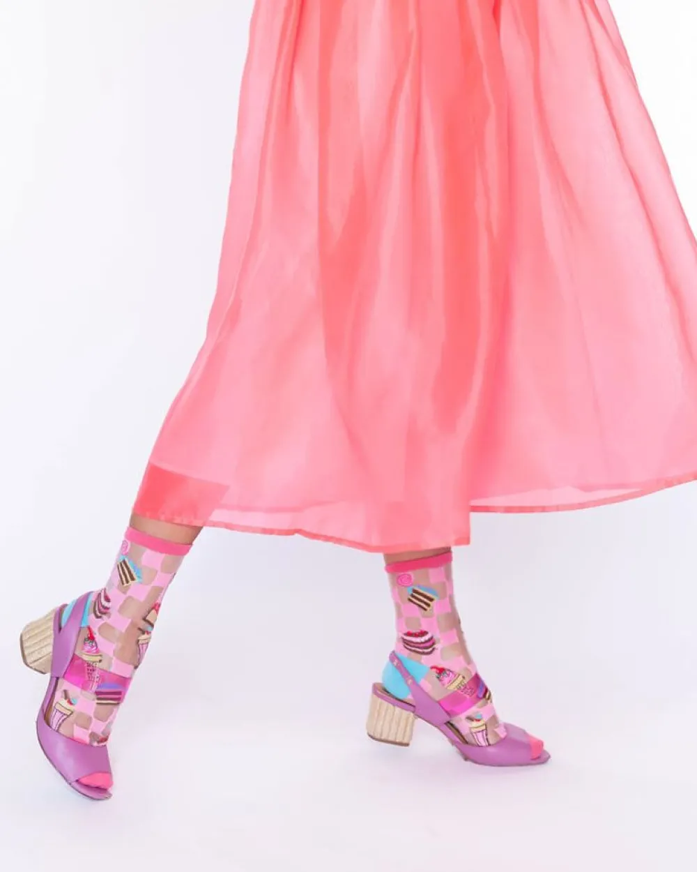 Sock Candy Retro Sweets Sheer Crew Sock