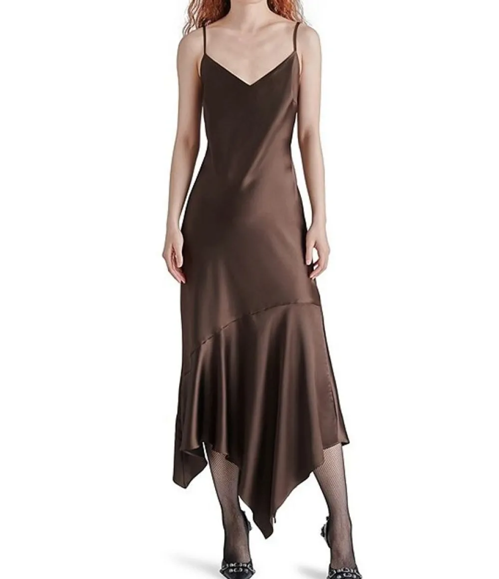 Steve Madden Lucille Dress Midi Slip Dress Espresso