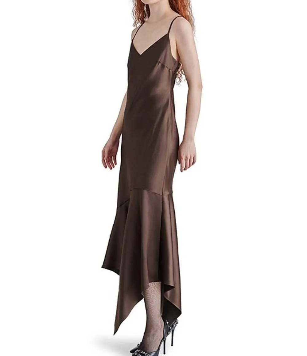 Steve Madden Lucille Dress Midi Slip Dress Espresso