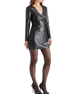 Steve Madden Sandy Long Sleeve Faux Leather Minidress