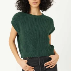 Stitches and Stripes Reese Green Cropped Vest