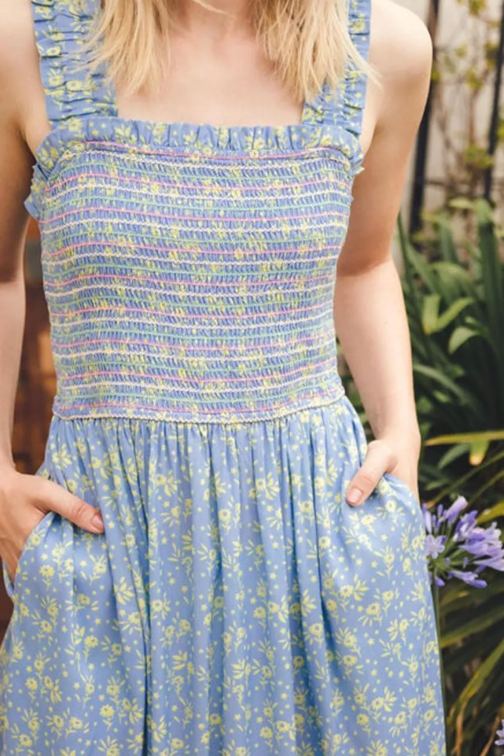 Sugarhill Brighton Ember Shirred Sundress Star Meadow